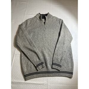 Daniele Blasi 1/4 Zip Sweater Large Men's Wool Blend Made In Italy‎ Gray